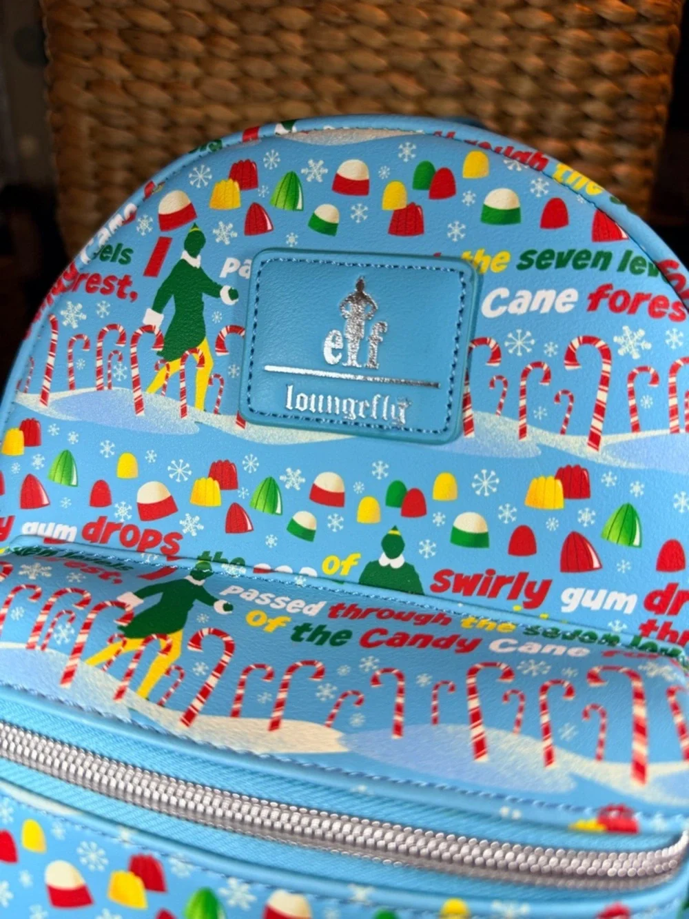 Loungefly “Elf-I Passed Through The 7 Levels Of The Candy Cane Forest” Backpack